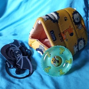 Baby Small Reptile Accessories Kit Lizard Gecko Hide Bed Leash Floaty Dragon